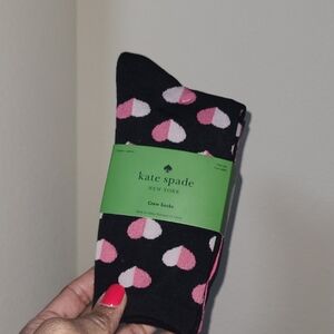 Kate Spade Heart Patterned Black and Pink Socks